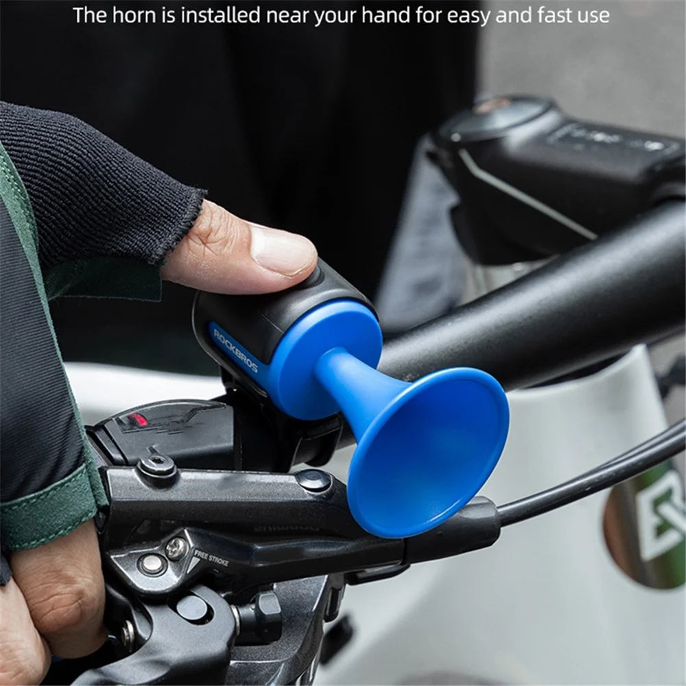 ROCKBROS EH-2 Bicycle Electronic Horn 120dB Big Power Bike Warning Safety Alarm Bell - Blue - 7