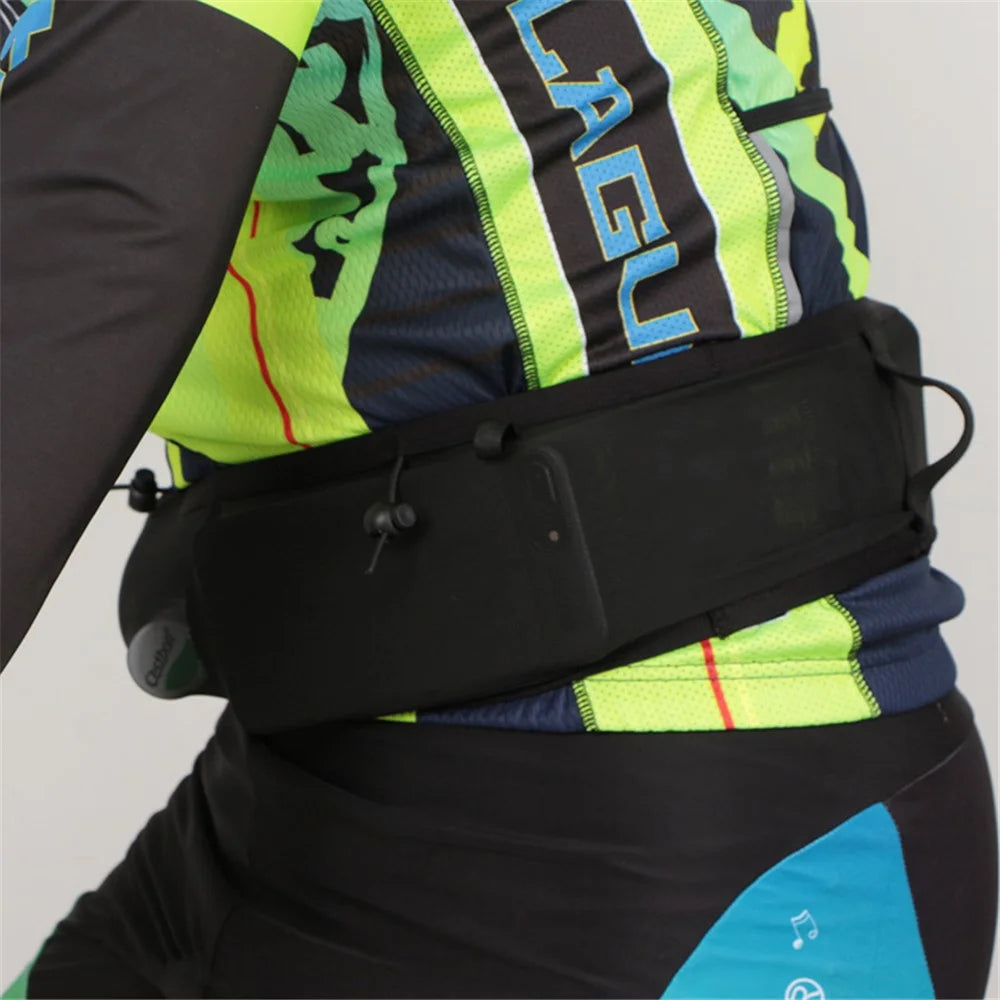 Multifunctional Elastic Sports Waist Bag Large Mesh Cell Phone Running Bag Cycling Climbing Water Bottle Pouch, Size: M - Black - 2