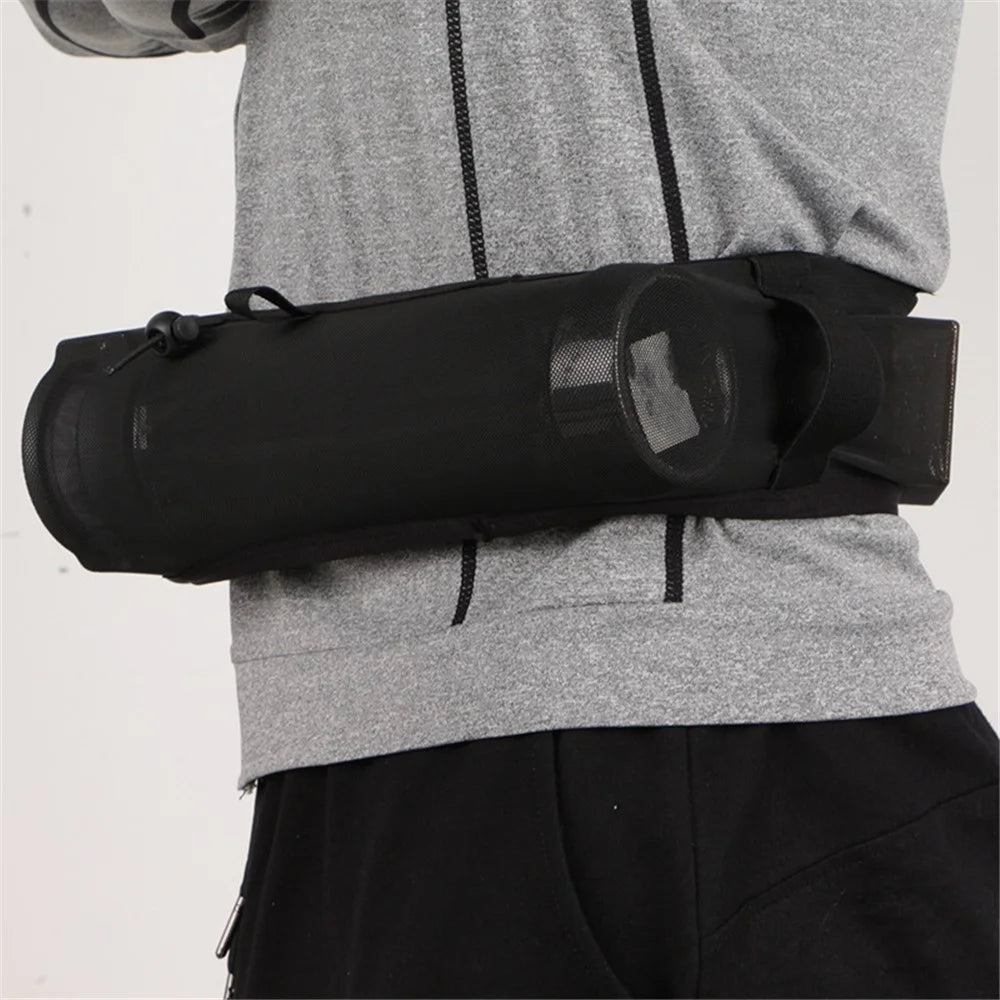 Sports Waist Bag Elastic Large Mesh Cell Phone Water Bottle Pouch for Running Cycling Climbing, Size: XL - Black - 4