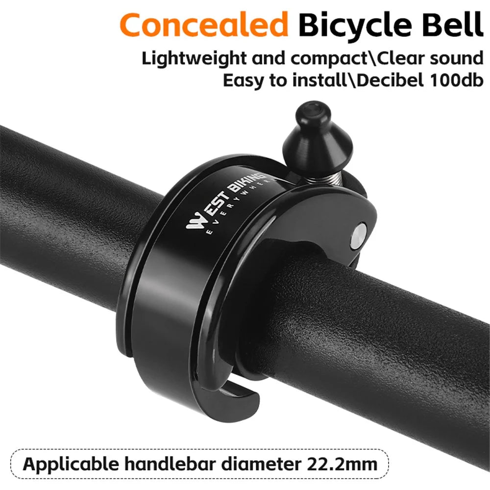 WEST BIKING YP0706054 Dolphin Shaped Bicycle Bell Concealed Mountain Bike Bell - Black - 3
