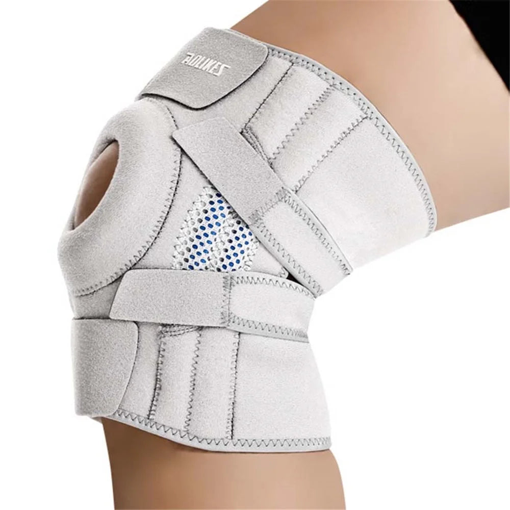 AOLIKES 7610 1Pc Compression Sports Knee Pad Fitness Running Elastic Knee Brace Protector - Light Grey - 2