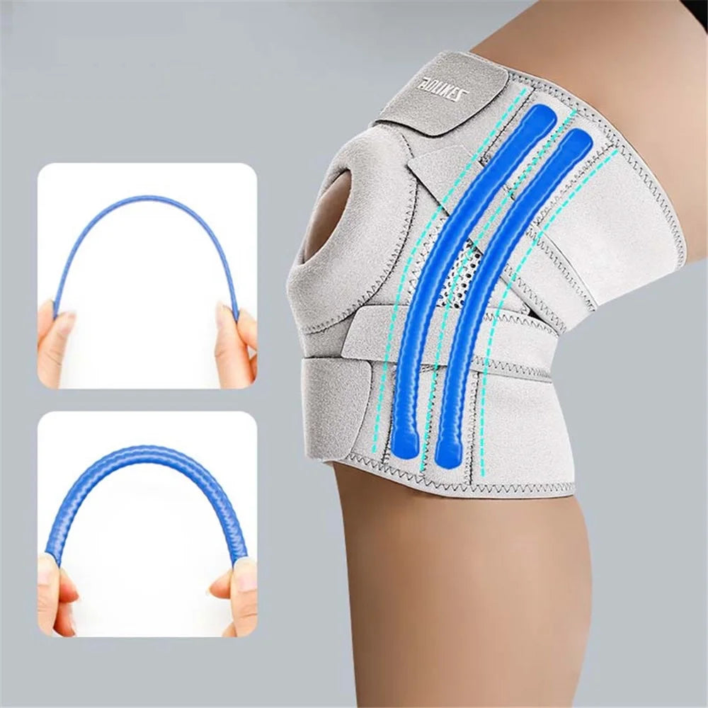 AOLIKES 7610 1Pc Compression Sports Knee Pad Fitness Running Elastic Knee Brace Protector - Light Grey - 3
