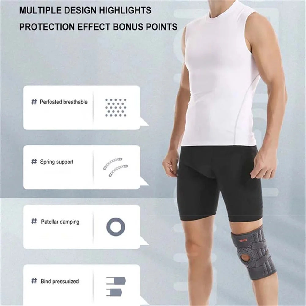 AOLIKES 7611 1Pc Anti-slip Fitness Compression Knee Support Shock Absorbing Knee Brace - Dark Grey - 2