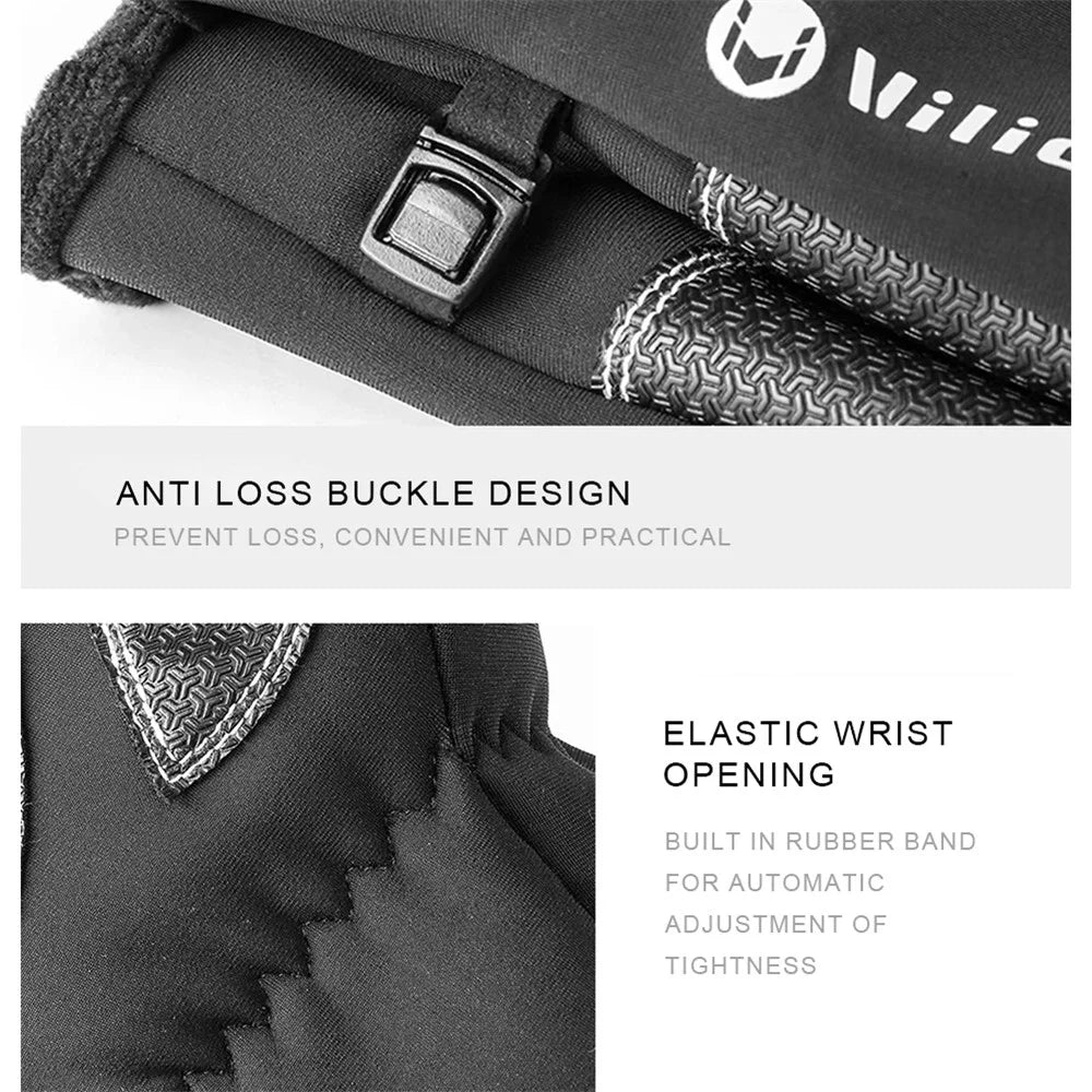 VILICO A0091 1 Pair Winter Warm Gloves Waterproof Windproof Touch Screen Full Finger Gloves - Black / S - 5