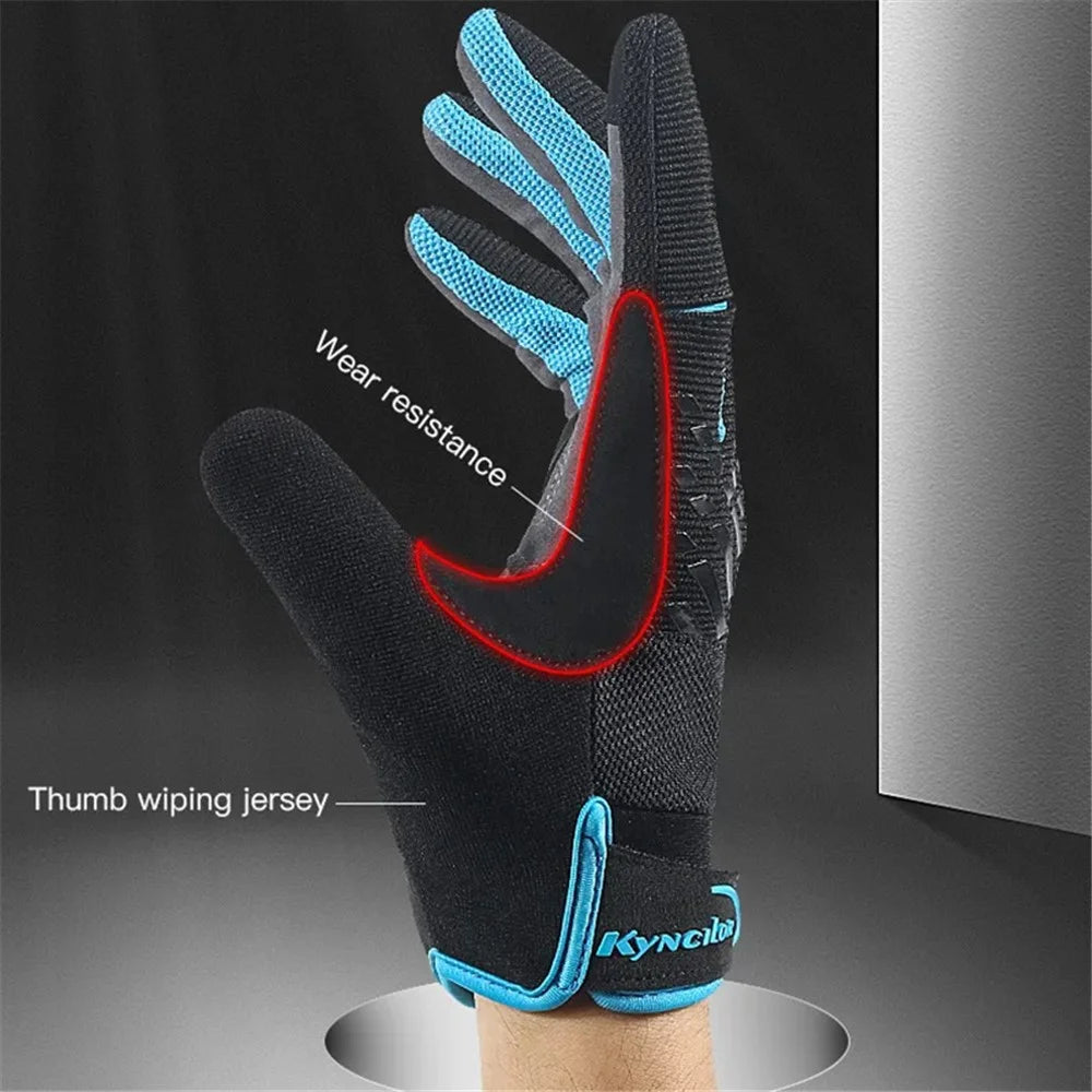 KYNCILOR A0023 1 Pair Breathable Cycling Gloves Touch Screen Bicycle Gloves Shockproof Bike Gloves - Blue / S - 4