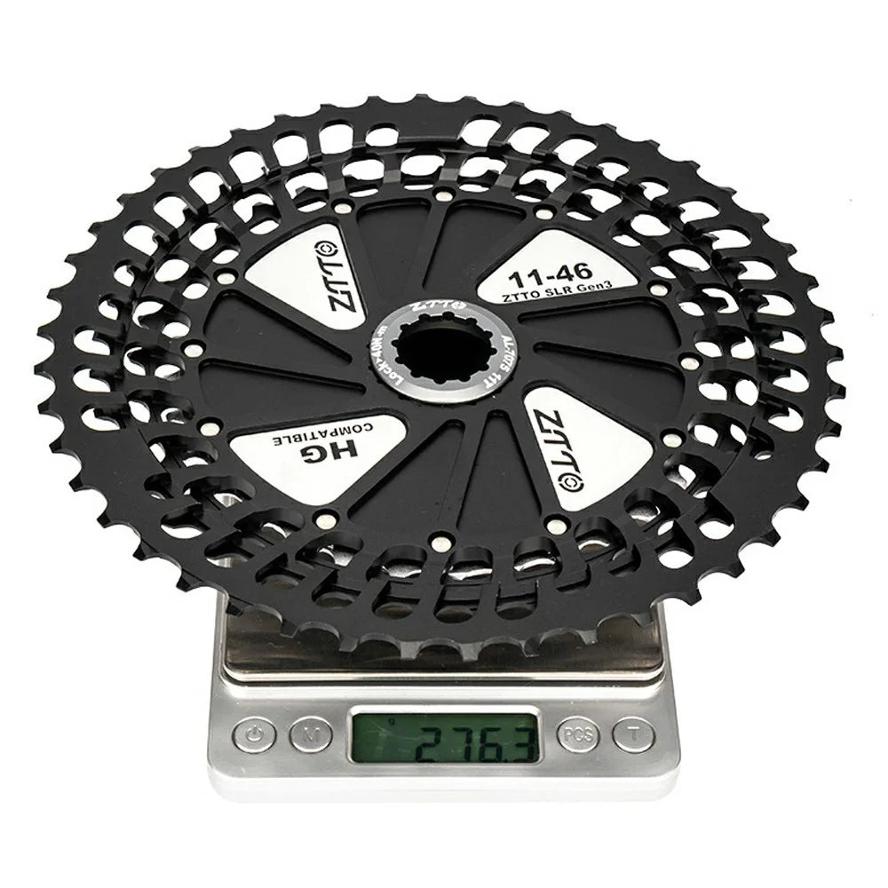 ZTTO 121146 Lightweight 12 Speed 11-46T CNC Mountain Bike Cassette Freewheel Compatible with HG Hubs - Purple+Silver - 7