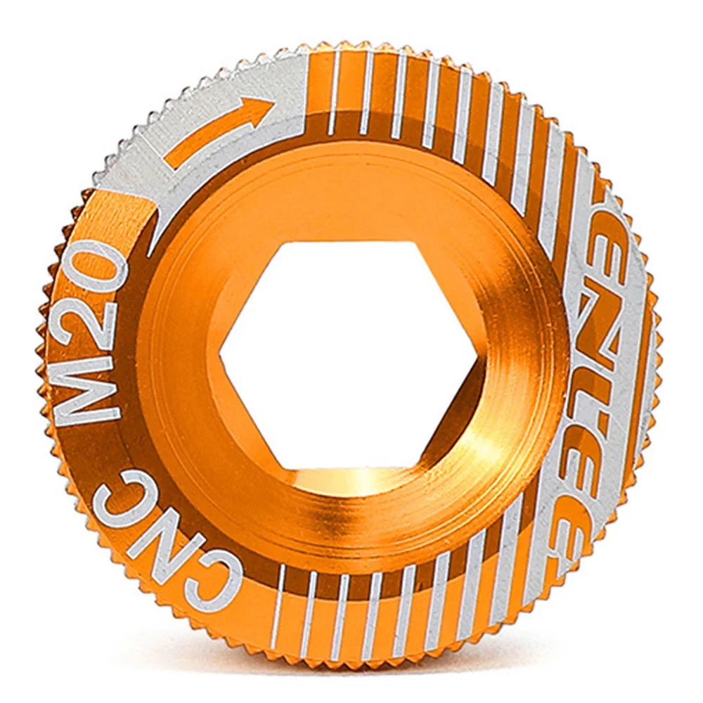ENLEE Aluminum Alloy CNC Bike Crank Cover Screw Cap M18/M20 Bolt Bicycle Crankset Cover Cycling Accessories - M20 Gold - 1