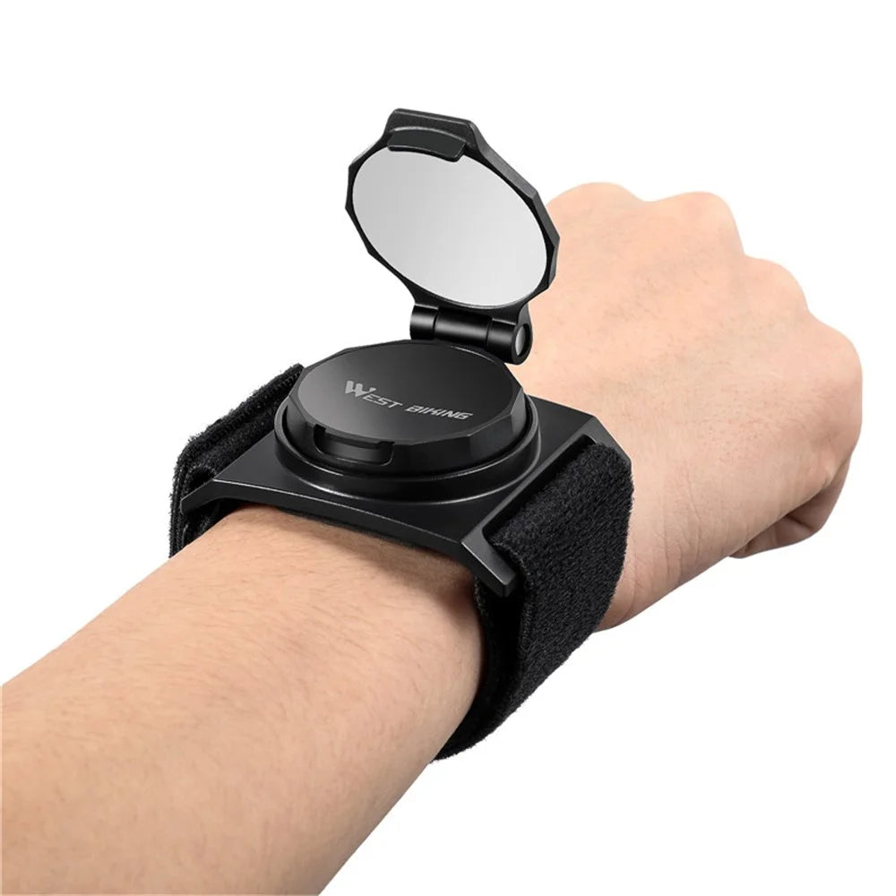 WEST BIKING 360 Degree Rotating Bicycle Cycling Wrist Band Rear View Mirror - 3