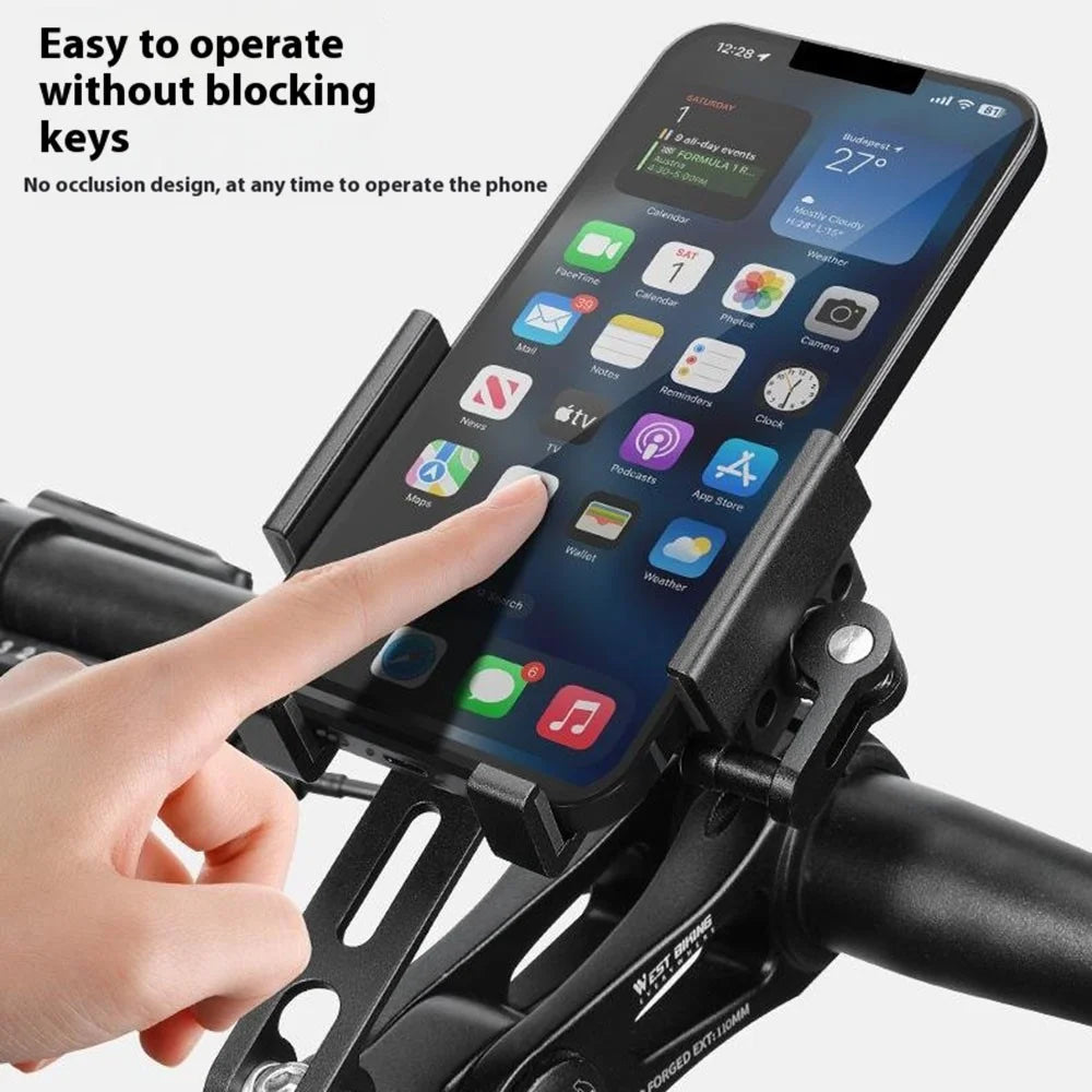 WEST BIKING YP0715080 Bike Aluminum Alloy Phone Holder Mount Cycling Bicycle GPS Bracket - 5