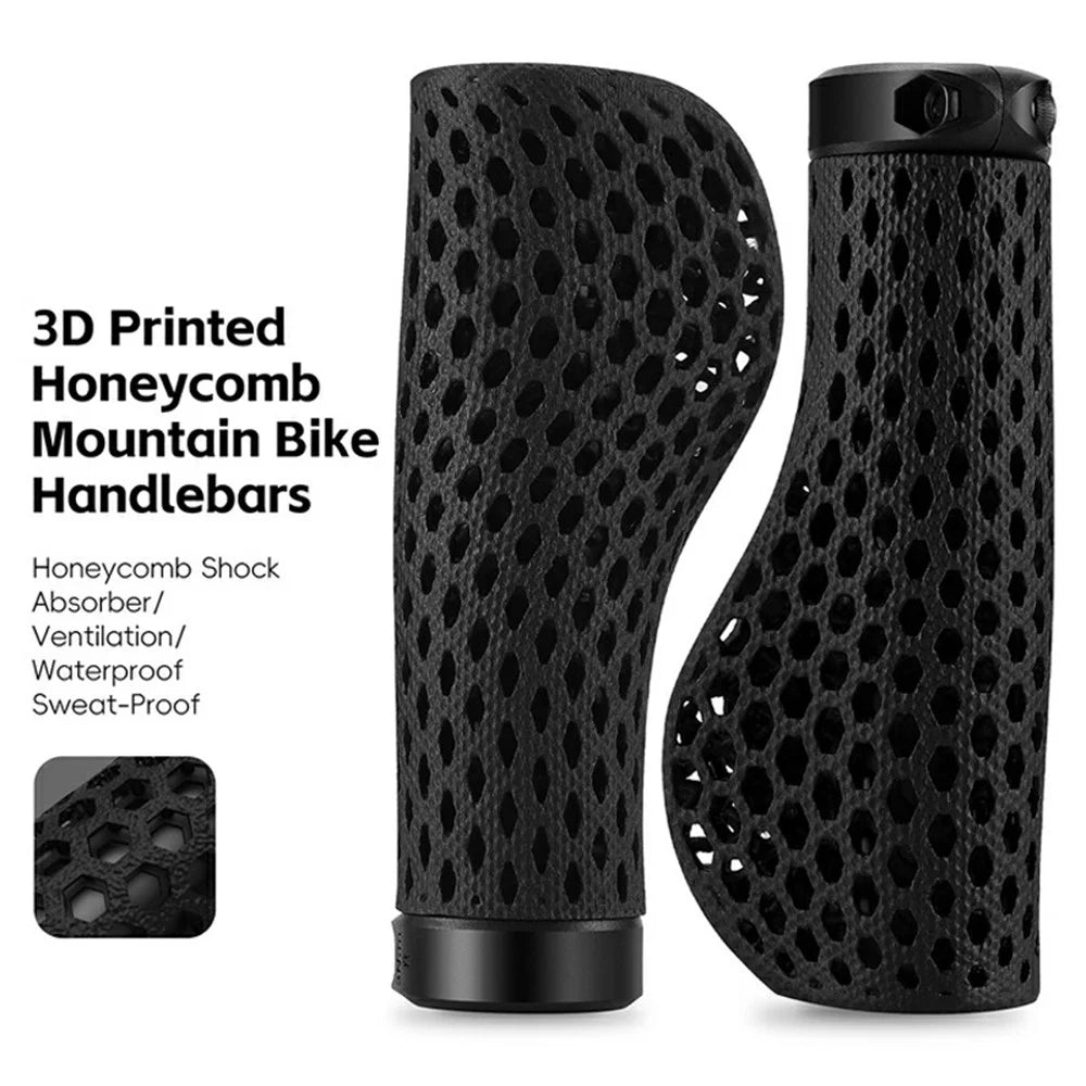 WEST BIKING YP0804085 1 Pair 3D Printed Bike Handlebar Grip Mountain Bike Anti Slip Shock Absorbing Handle Cover - 2