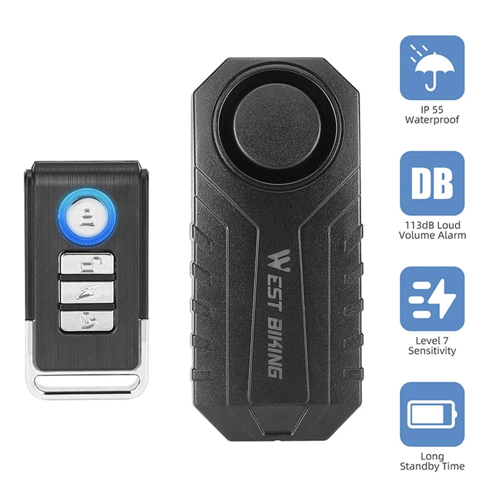 WEST BIKING YP0706052 Wireless Bicycle Alarm Bike Scooter Remote Control Anti-theft Loud Sound Alarm - 4