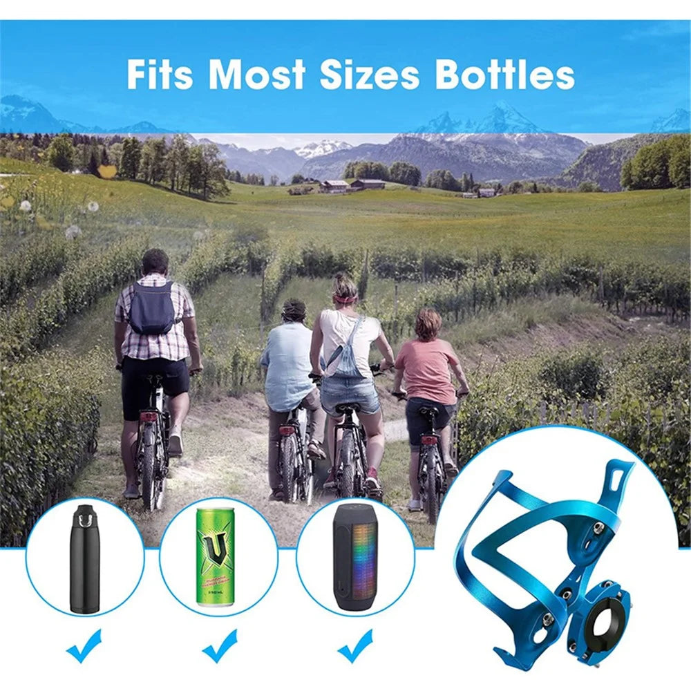 JUNSUNMAY BH002 Aluminum Alloy Bicycle Water Bottle Cage MTB Bike Cycling Bottle Holder - Blue - 7