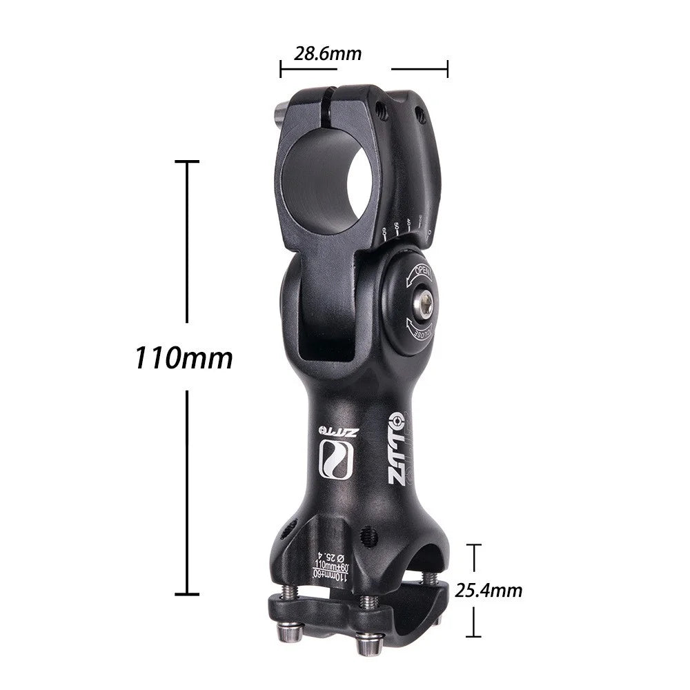 ZTTO Aluminum Alloy Bike Stem MTB Stem Degree Adjustable Raise Up Function Bicycle Tool - 25.4x90MM - 5