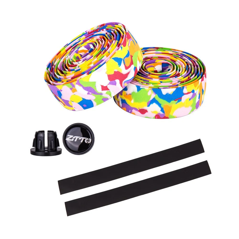 ZTTO CSBD 2Pcs Synthetic Sponge Bicycle Handlebar Tape Shock Absorbing Bike Handlebar Wrap Strap - Colorful - 6