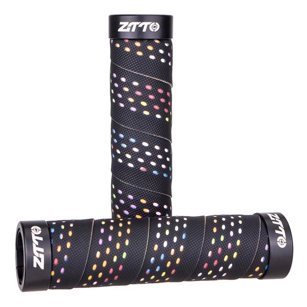 ZTTO AG115 Shockproof Bicycle Handle Bar Grips MTB Mountain Bike Handlebar Cover - Black+Multi-color - 3