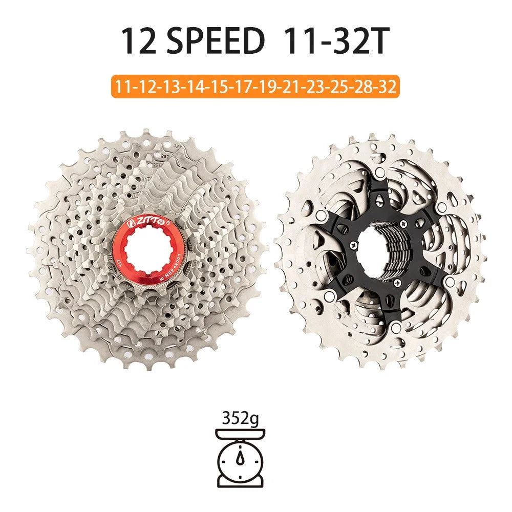ZTTO Road Bicycle Steel Flywheel Bike Hollow 12 Speed Cassette Flywheel - 11-32T - 2