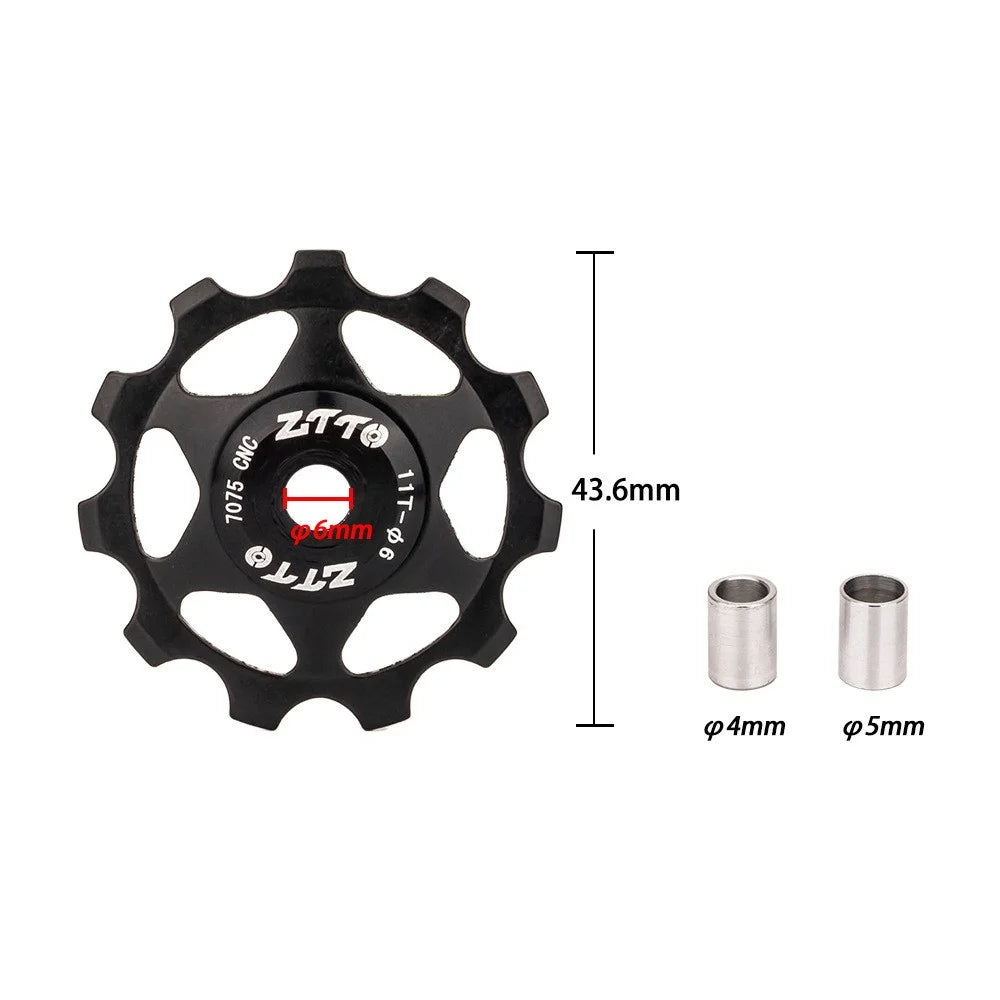 ZTTO 11T Rear Derailleur Pulley Bike Bicycle Metal Bearing Jockey Wheel Aluminium Alloy Rear Derailleur Guide Roller - Colorful - 6