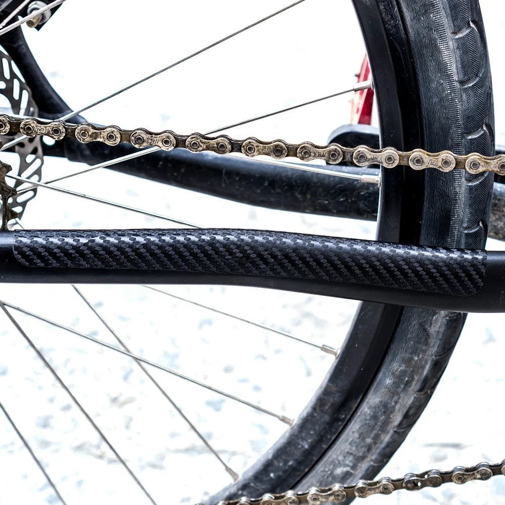ZTTO 1 Set Bike Chainstay Protector Bicycle Chain Guard Pad Carbon Fiber Texture Protective Sticker - 4