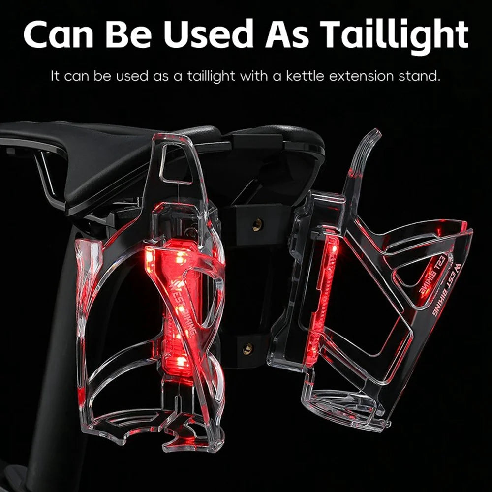 WEST BIKING YP0704049 For Mountain Road Bike Water Bottle Cage with Detachable Warning Light - Transparent - 6