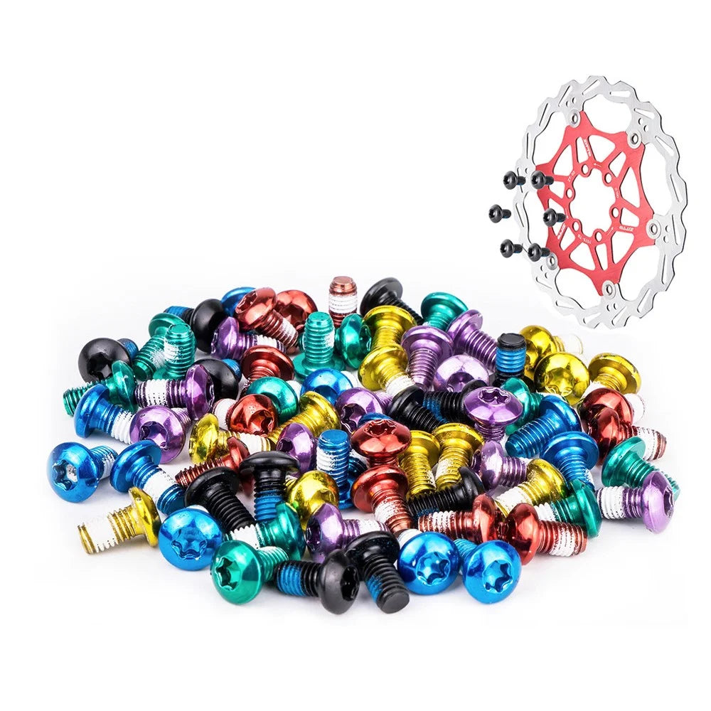 ZTTO 12Pcs M5x10mm Bicycle Disc Screw Alloy Steel Mountain Bike Disc T25 Screws - Colorful - 2