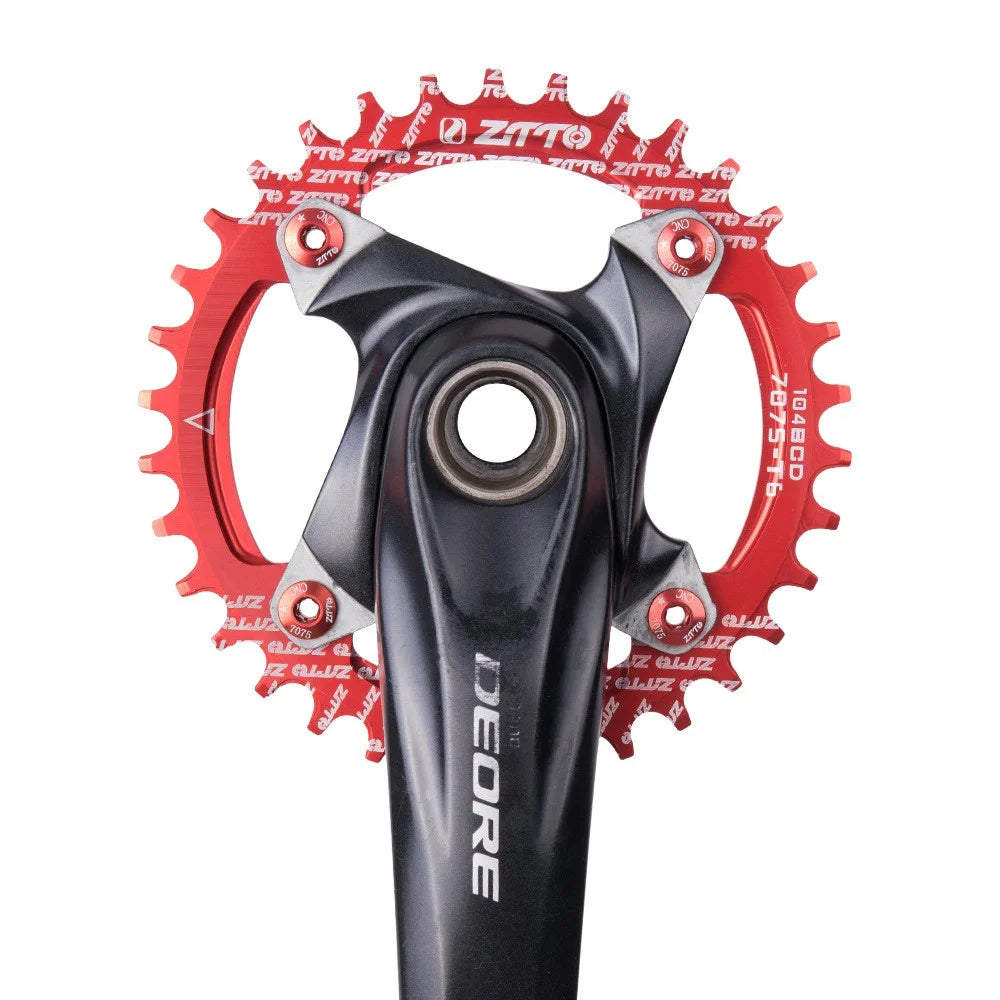 ZTTO 104BCD Positive Negative Teeth Bike Single Chainring Aluminum Alloy Crankset Single Speed Disc - Black 32T - 3