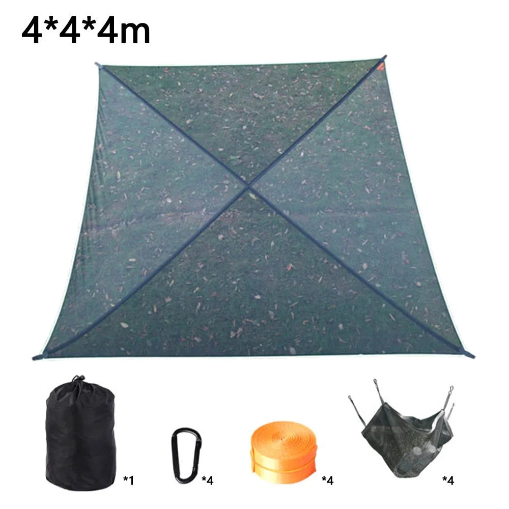 Camping Square Hammock Tree Hanging Bed, Unfolded Size: 4x4x4m - Black - 1