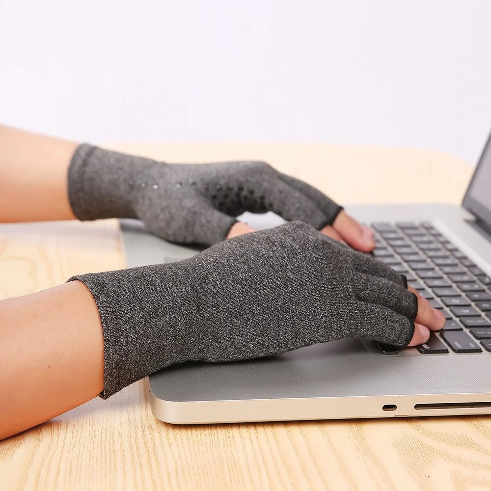 KYNCILOR A0046 1Pair Arthritis Gloves for Women/Men Relieve Pain Compression Gloves with Non-slip Grips for Swelling Rheumatoid - S - 4