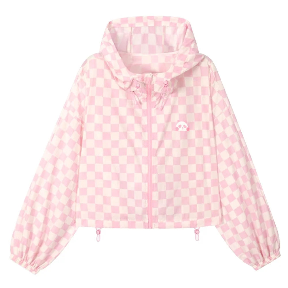 GOLOVEJOY FSY16 UPF 50+ Sun Protection Jacket Hoodie Clothing Summer Ice Silk Shirt - Short / Pink / S - 1