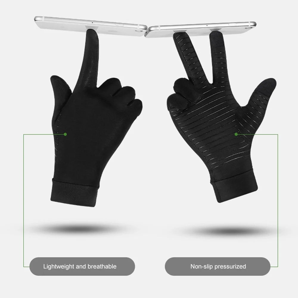 KYNCILOR A0047 1Pair Full Finger Compression Gloves Arthritis Protector for Women/Men Relieve Pain Gloves with Touchscreen Tips for Swelling Rheumatoid - S - 6