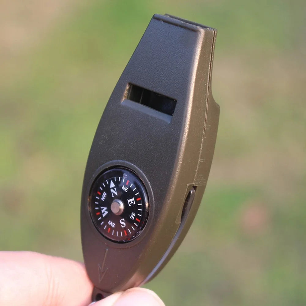 AOTU Multifunction 4 In 1 Survival Tool Whistle Compass Glass Magnifier Thermometer - 7