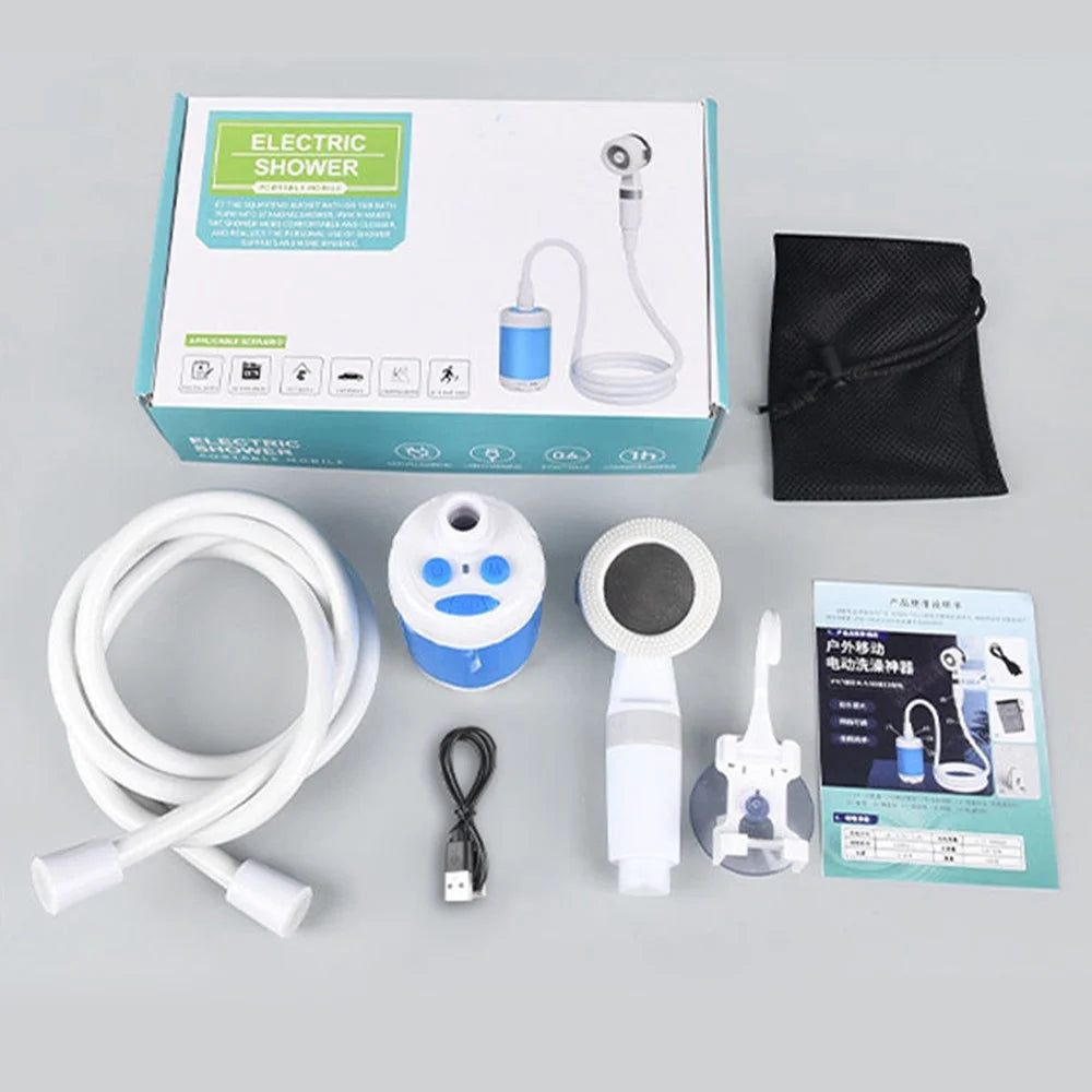 4000mAh Electric Shower Camping Portable Shower Head Pump for Outdoor Hiking Travel - 7