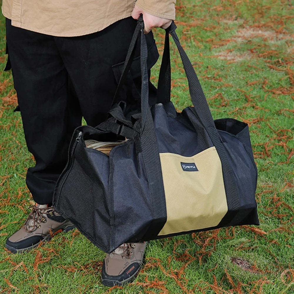 AOTU AT6550 Log Carrier Bag Oxford Cloth Tote Bag Picnic Utensil Storage Handbag for Hiking Camping - 6