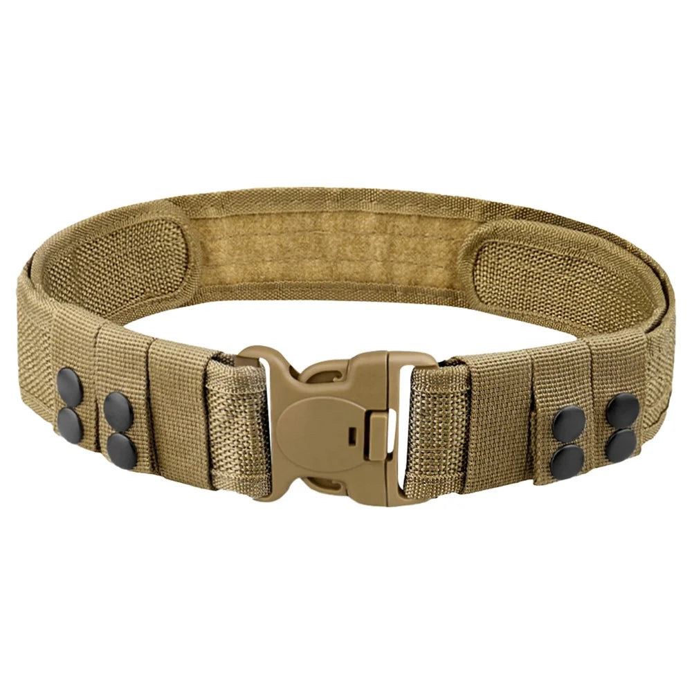 SN-032 100-135cm Oxford Cloth Webbing Belt Magic Tape Tactical Training Work Belt with Plastic Buckle - Khaki - 1