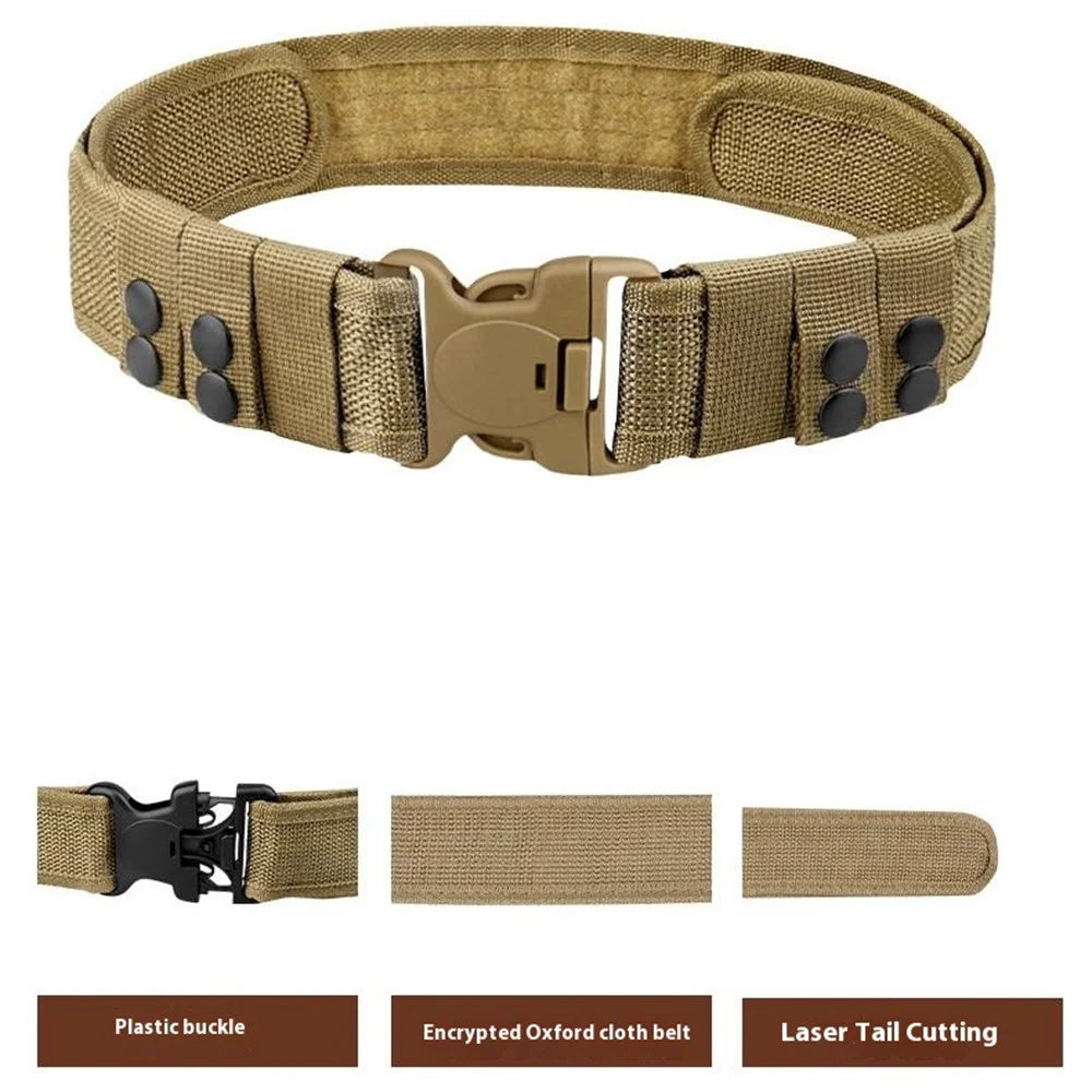 SN-032 100-135cm Oxford Cloth Webbing Belt Magic Tape Tactical Training Work Belt with Plastic Buckle - Khaki - 3