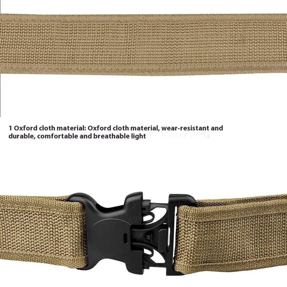 SN-032 100-135cm Oxford Cloth Webbing Belt Magic Tape Tactical Training Work Belt with Plastic Buckle - Khaki - 4