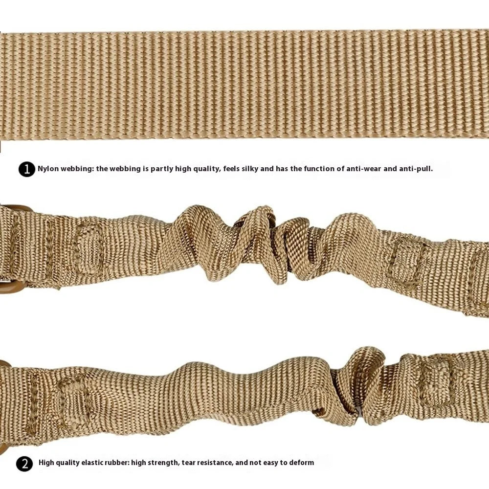 038-1 134-194cm Adjustable Outdoor Gun Sling Two Points Rifle Sling CS Tactical Strap - Black - 5