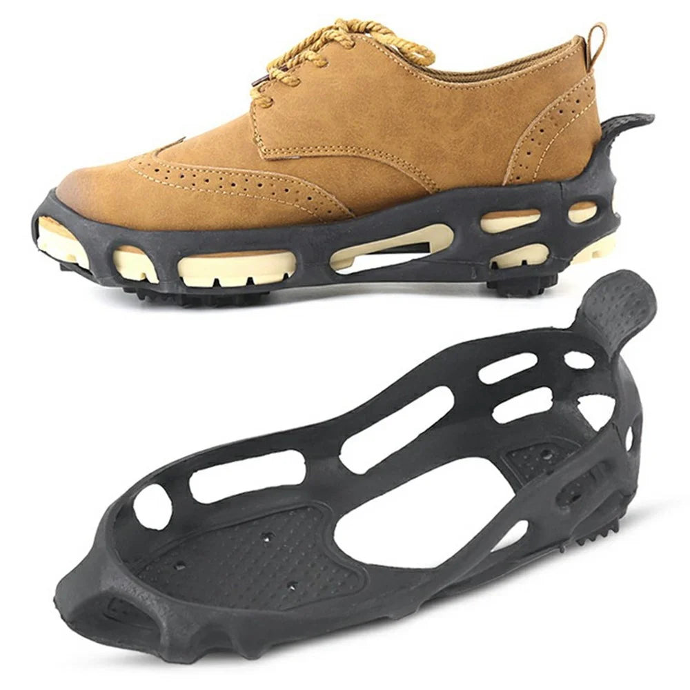 24 Teeth Ice Cleats Winter Outdoor Anti Slip Shoe Covers Traction Grips for Snow / Ice / Mud , Black Size XL - 1