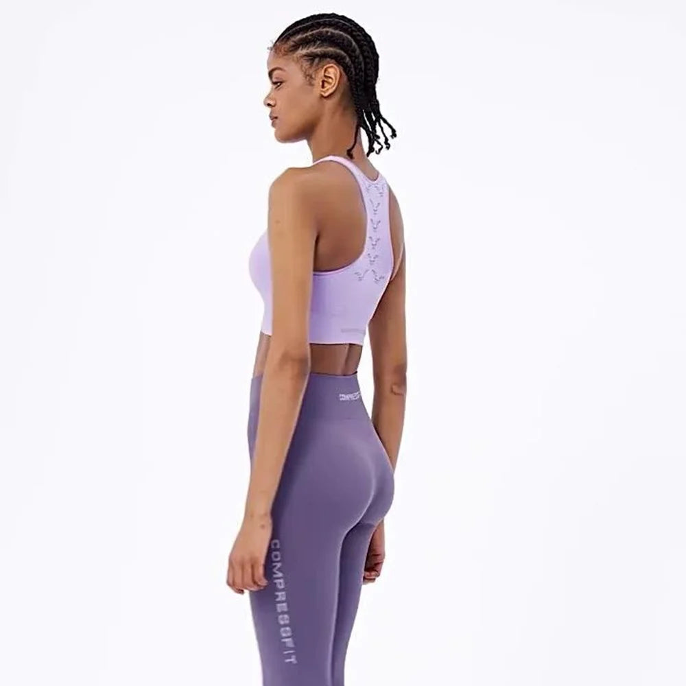 GOLOVEJOY YJ01 Size XL Women Yoga Bra Summer Outdoor Sports Cycling Fitness Vest with Removable Chest Pads - Purple - 4