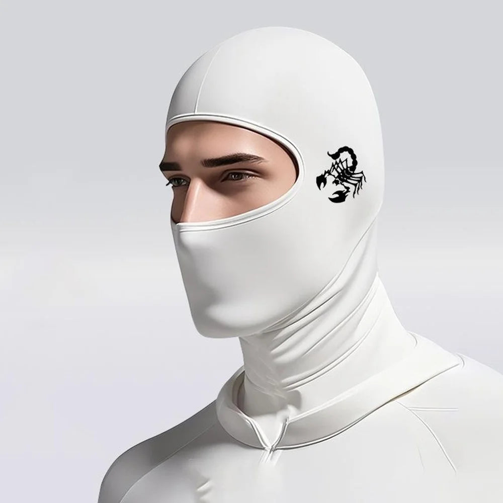Windproof Cycling Full Face Mask Milk Silk Summer Outdoor Sun Protection Hood Balaclava - White / TBTT-001 - 1