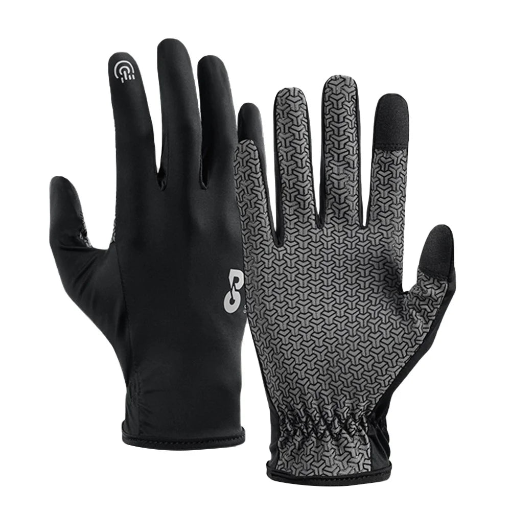 GOLOVEJOY XG80 Sun Protection Ice Silk Touch Screen Gloves Anti Slip Full Finger Mittens for Outdoor Sports - Black / S - 1