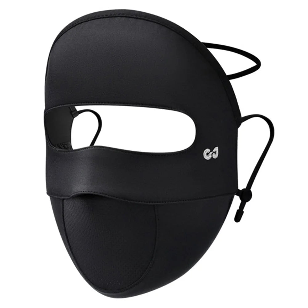 GOLOVEJOY XTJ152 Summer Full Face Sun Protection Mask Ice Silk Cycling Face Cover Women Facekini - Black - 1