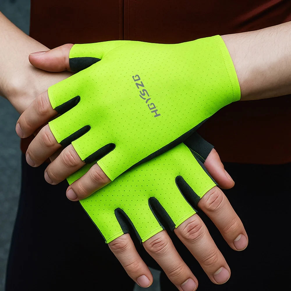HGYSZG 1 Pair Size XL Cycling Summer Thin Half Finger Gloves Fitness Strength Training Unisex Gloves - Fluorescent Green - 2