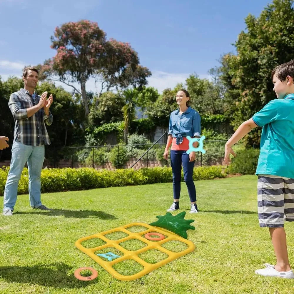 Inflatable Pineapple Ring Toss Game Party Family Fun Toy with 5 Rings + 5 Sticks - 2