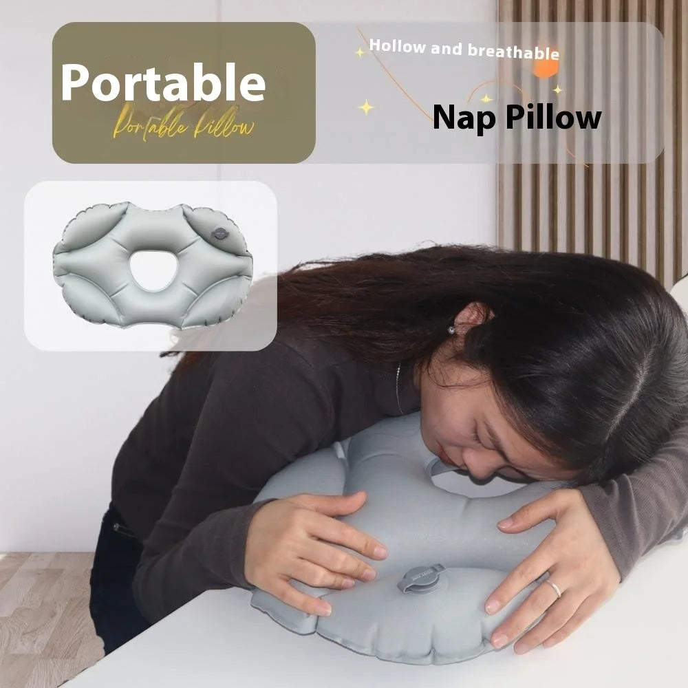 PICTET.FINO PF111A Inflatable Face Down Pillow Breathable Ergonomic Design for Nap / Back Support - Grey - 2