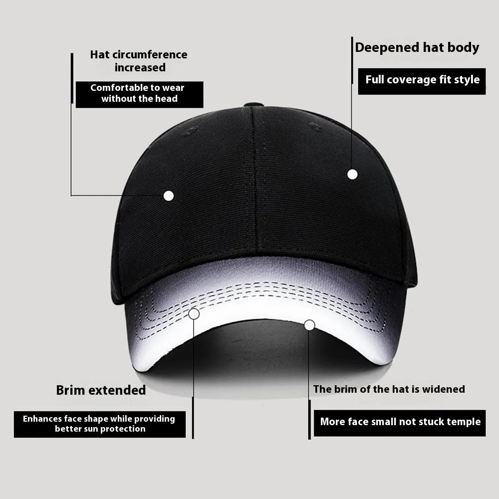2025181 Four Season Baseball Cap Sunproof Polyester Cotton Stylish Gradient Hat - Black - 2
