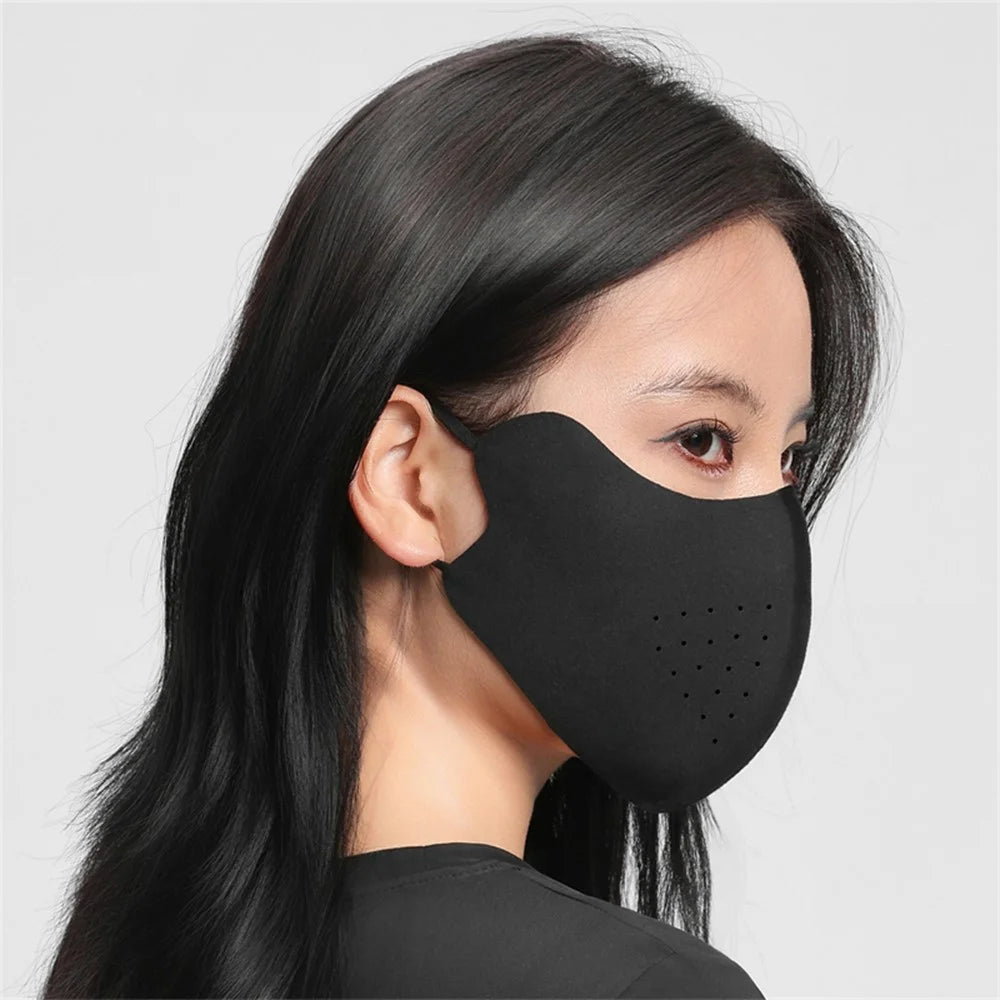 WEST BIKING YP0201476 Winter Cycling Face Mask Soft Skin-Friendly Ear-Loop Mask Sun Protection 3D Elastic Face Cover - Black - 2