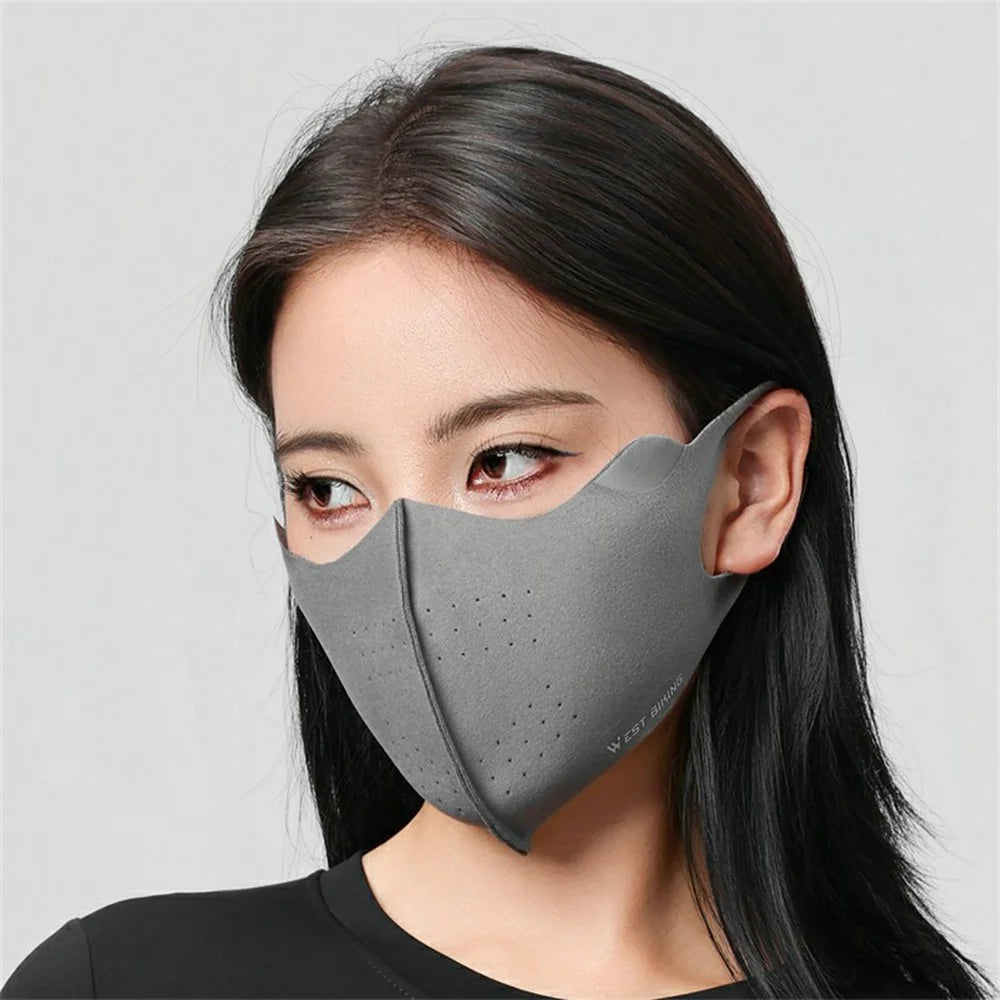 WEST BIKING YP0201475 3D Breathable Face Mask for Winter Cycling Windproof Reflective Face Cover - Dark Grey - 3