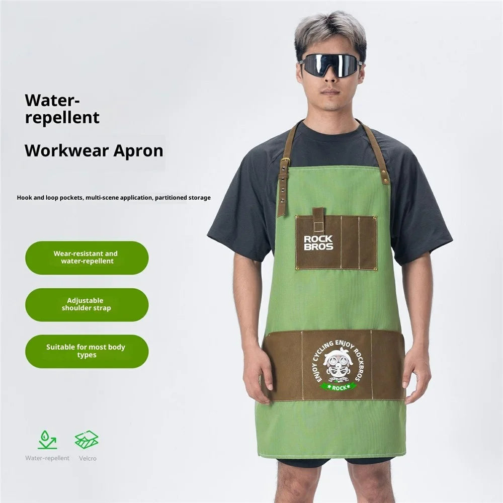 ROCKBROS Work Apron with Multiple Pockets Waterproof Workwear for Cooking Cleaning, 99990047 D008 99990047001 - 2
