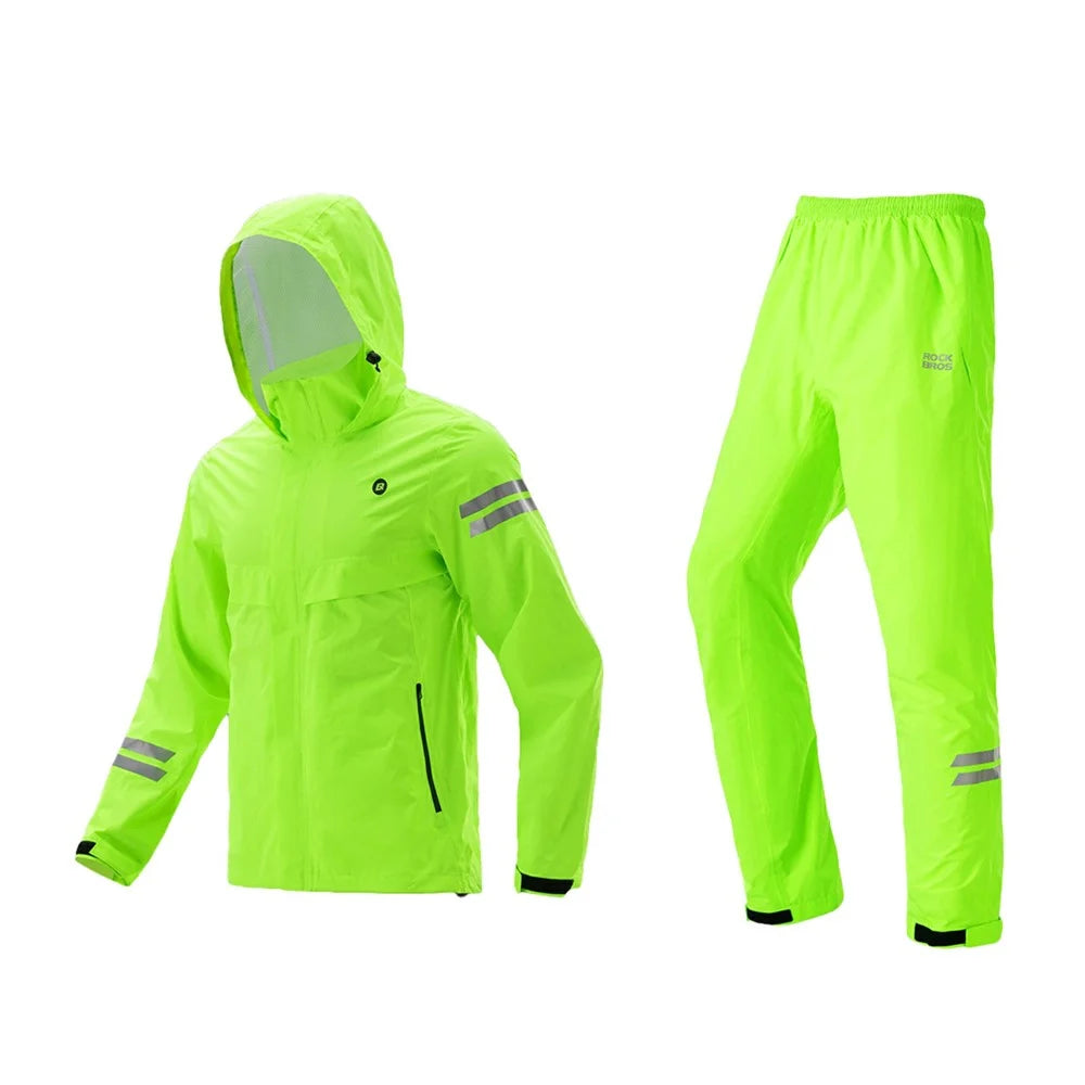 Cycling Rain Suit Reflective Long Sleeve Raincoat and Pants Set for Bike Electric Motorcycle, 15320017 YPY028 15320017001 - M - 1