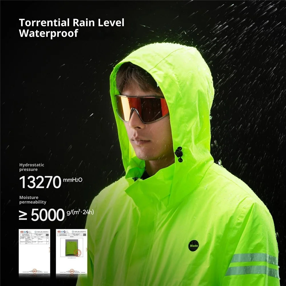 Cycling Rain Suit Reflective Long Sleeve Raincoat and Pants Set for Bike Electric Motorcycle, 15320017 YPY028 15320017001 - M - 3
